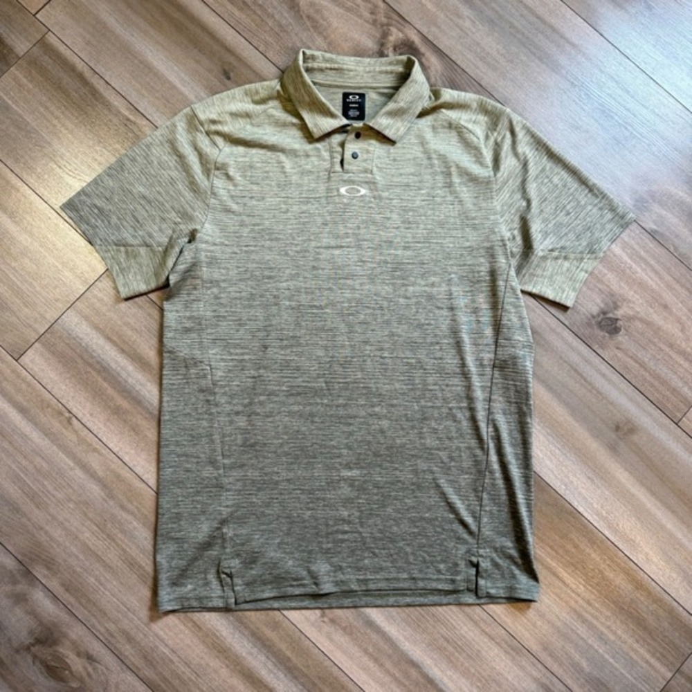 Oakley Hydroix Mens Golf Polo Shirt Regular Fit Khaki Heathered Large Bin B-100